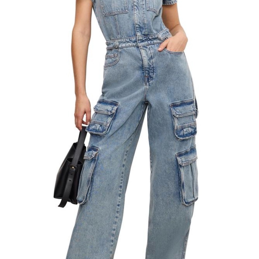 Wide Leg Denim Jumpsuit